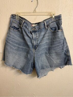 Signature by Levi Strauss Washed Blue High-Waist Denim Shorts